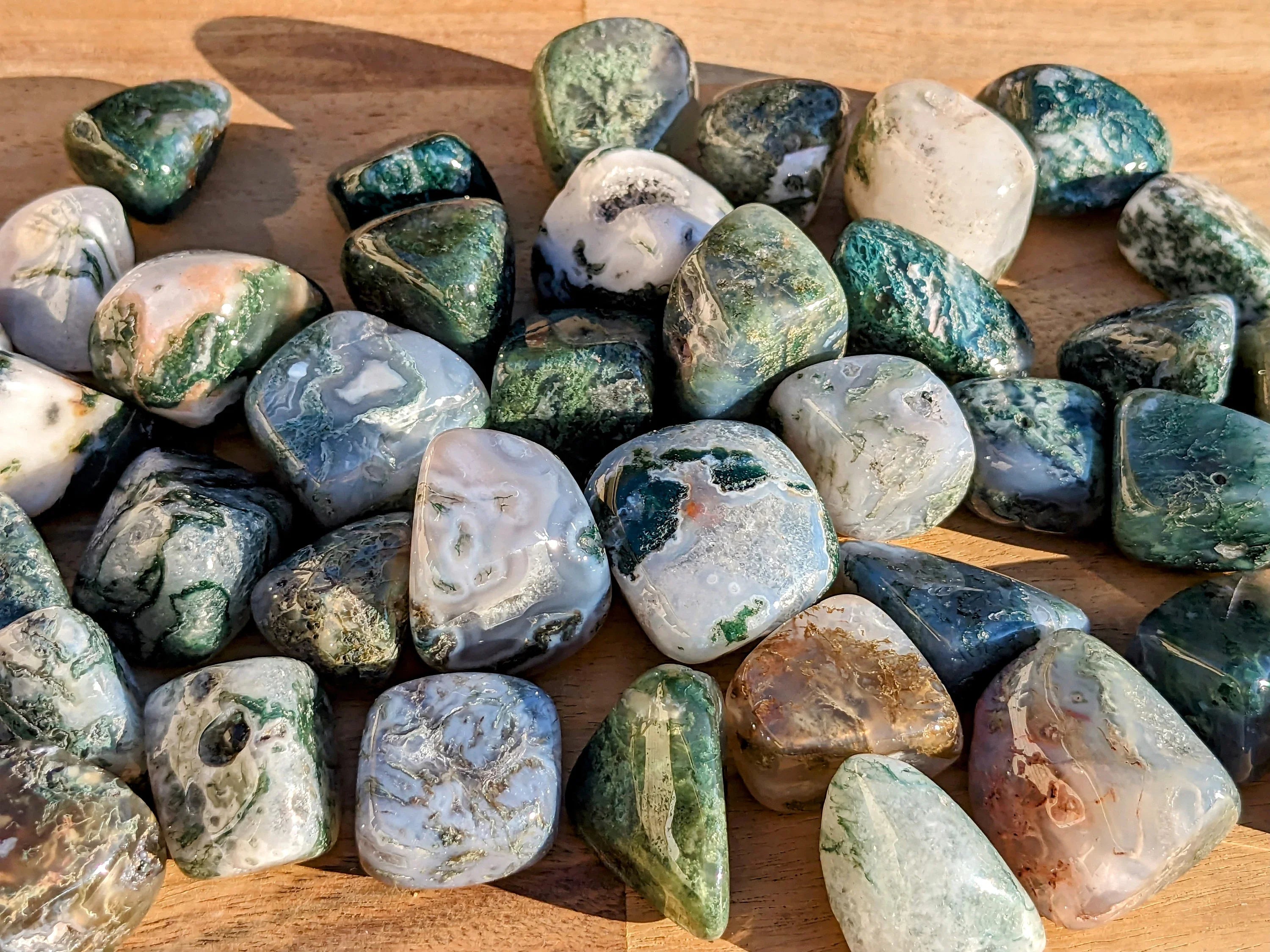 Moss Agate Tumbled Stones | | Wiccan Center