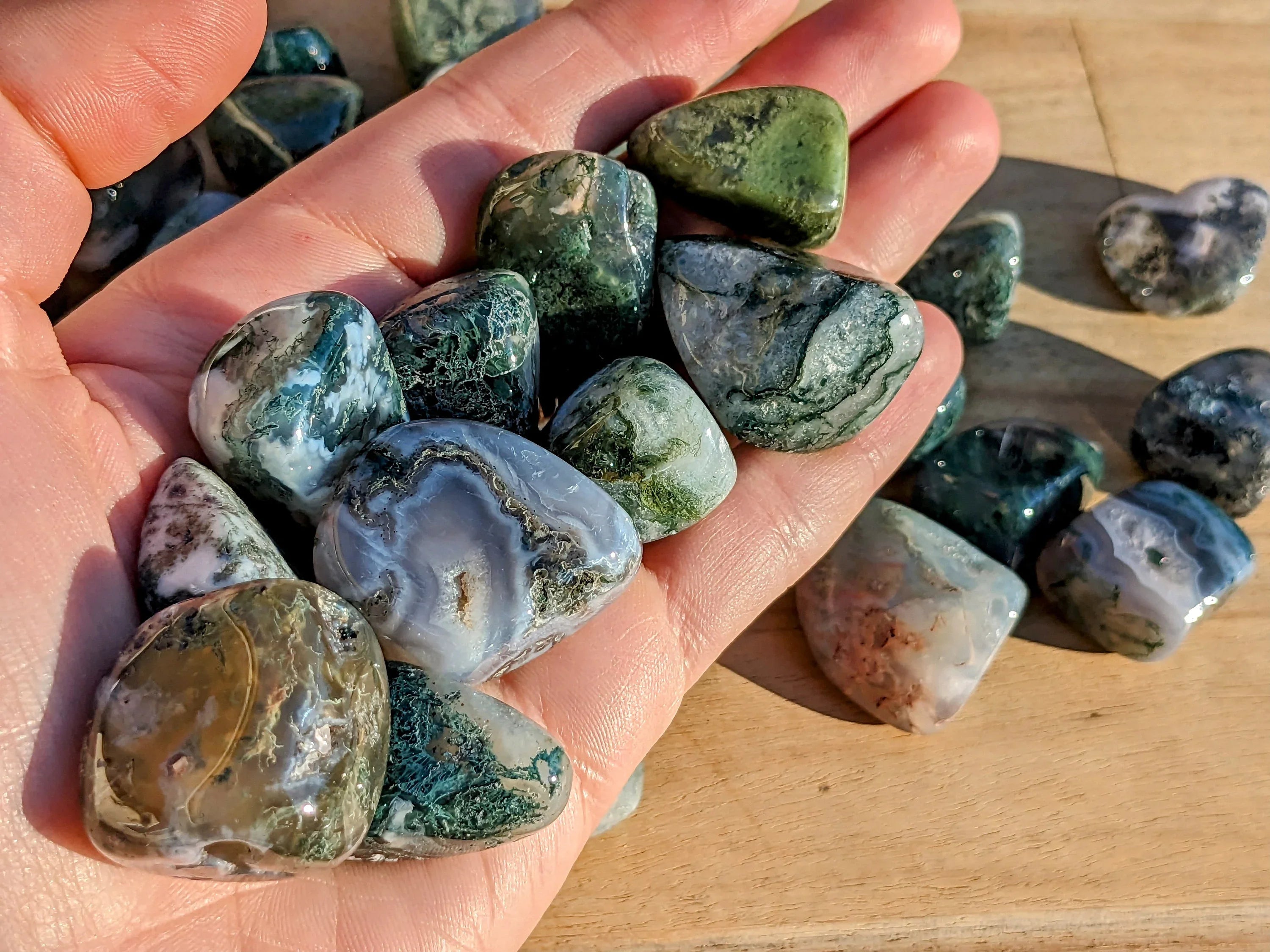 Moss Agate Tumbled Stones | | Wiccan Center