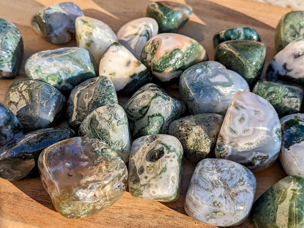 Moss Agate Tumbled Stones | | Wiccan Center