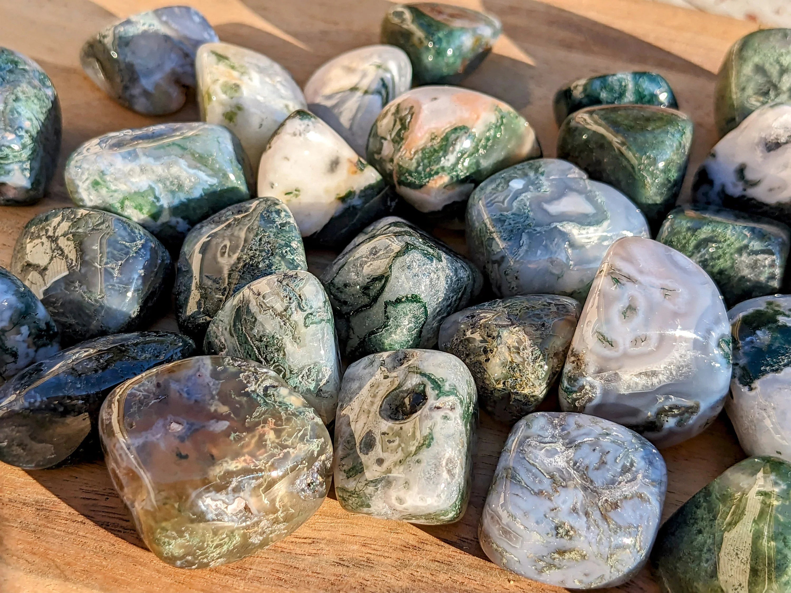 Moss Agate Tumbled Stones | | Wiccan Center