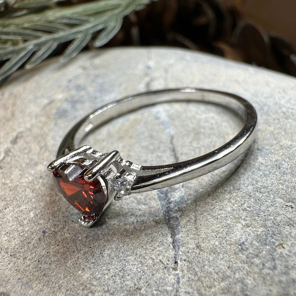 Garnet Love Heart Ring | Ring | Wiccan Center