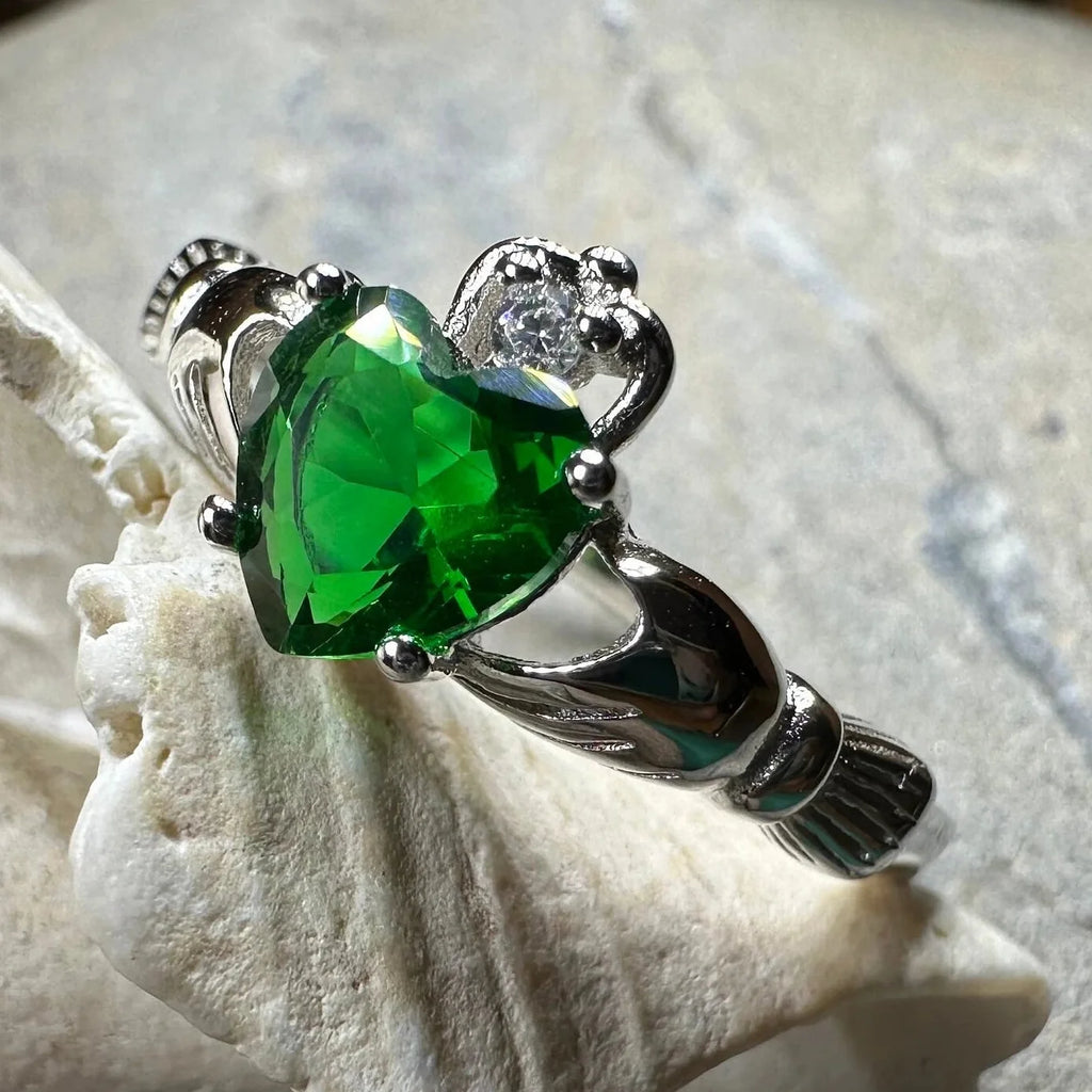 Emerald Green Claddagh Ring | Ring | Wiccan Center