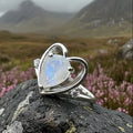 Wistful Moonstone Heart Ring in Sterling Silver | Ring | Wiccan Center