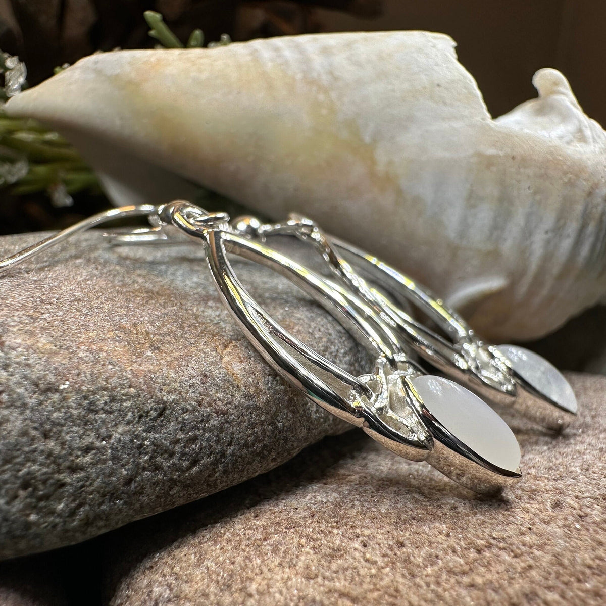 Lalvyna Trinity Knot Moonstone Earrings | Dangle Earrings | Wiccan Center
