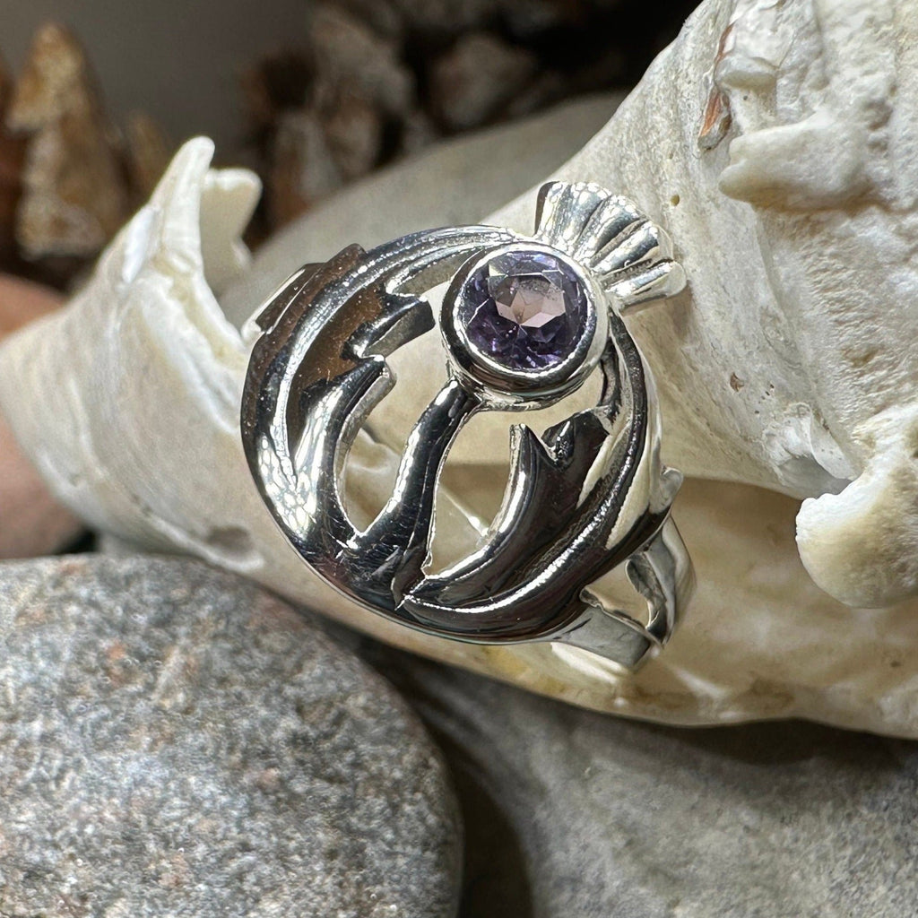 Averon Scottish Thistle Amethyst Ring | Ring | Wiccan Center