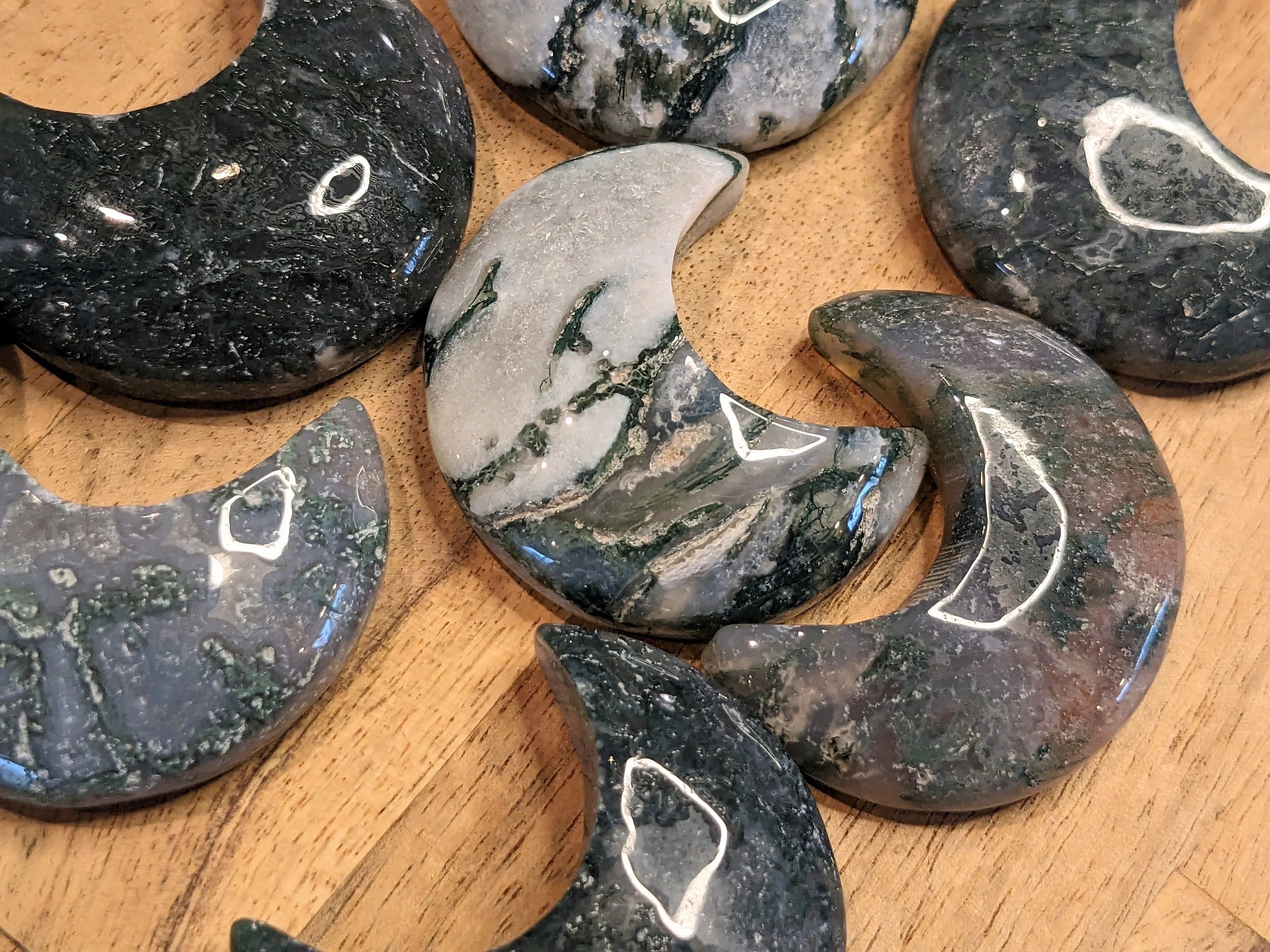 Moss Agate Mini Moons | | Wiccan Center