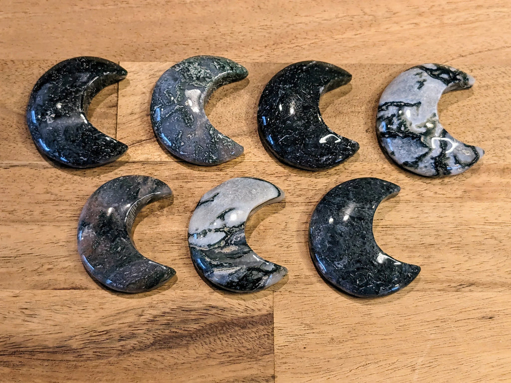 Moss Agate Mini Moons | | Wiccan Center