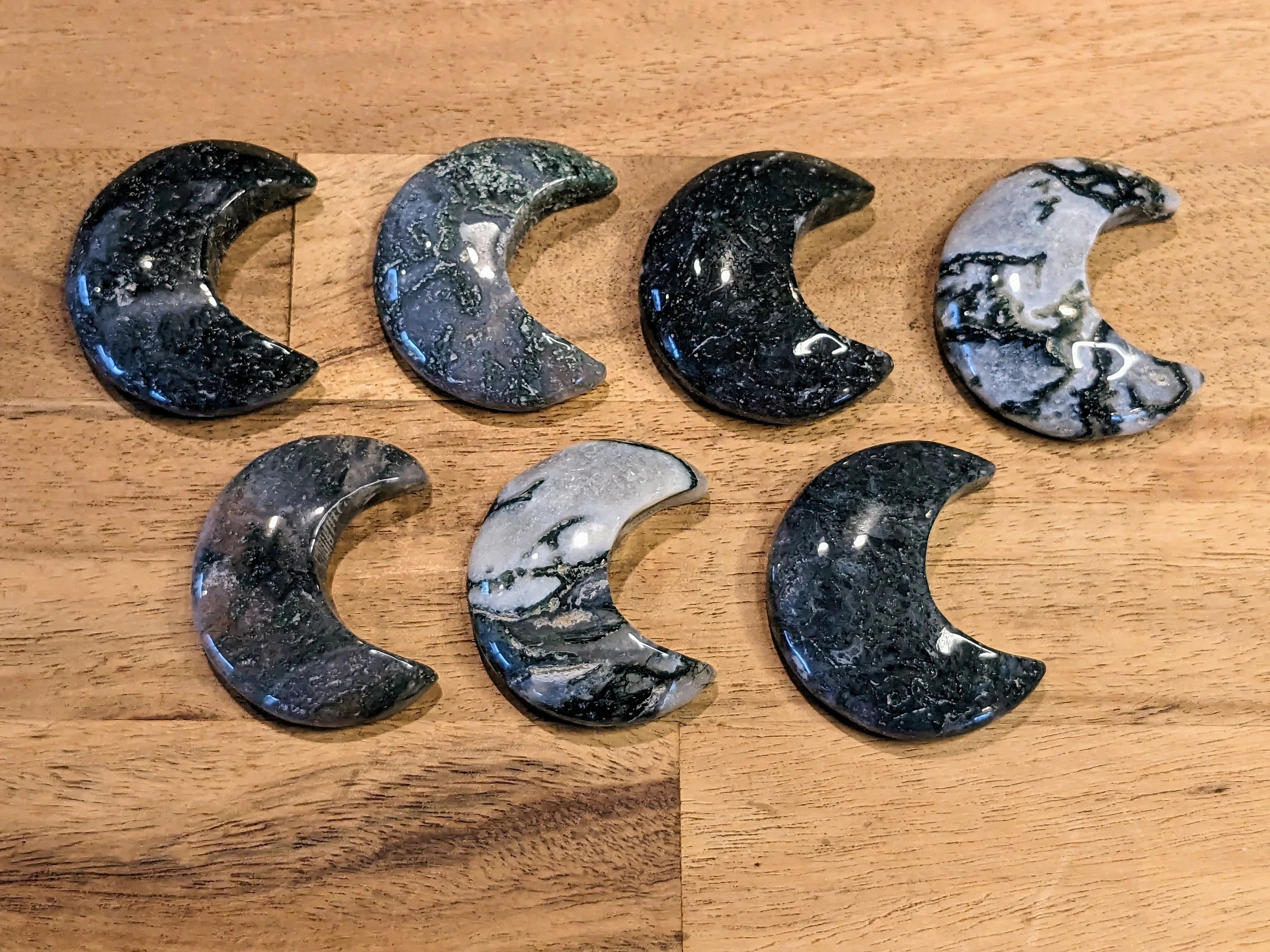 Moss Agate Mini Moons | | Wiccan Center
