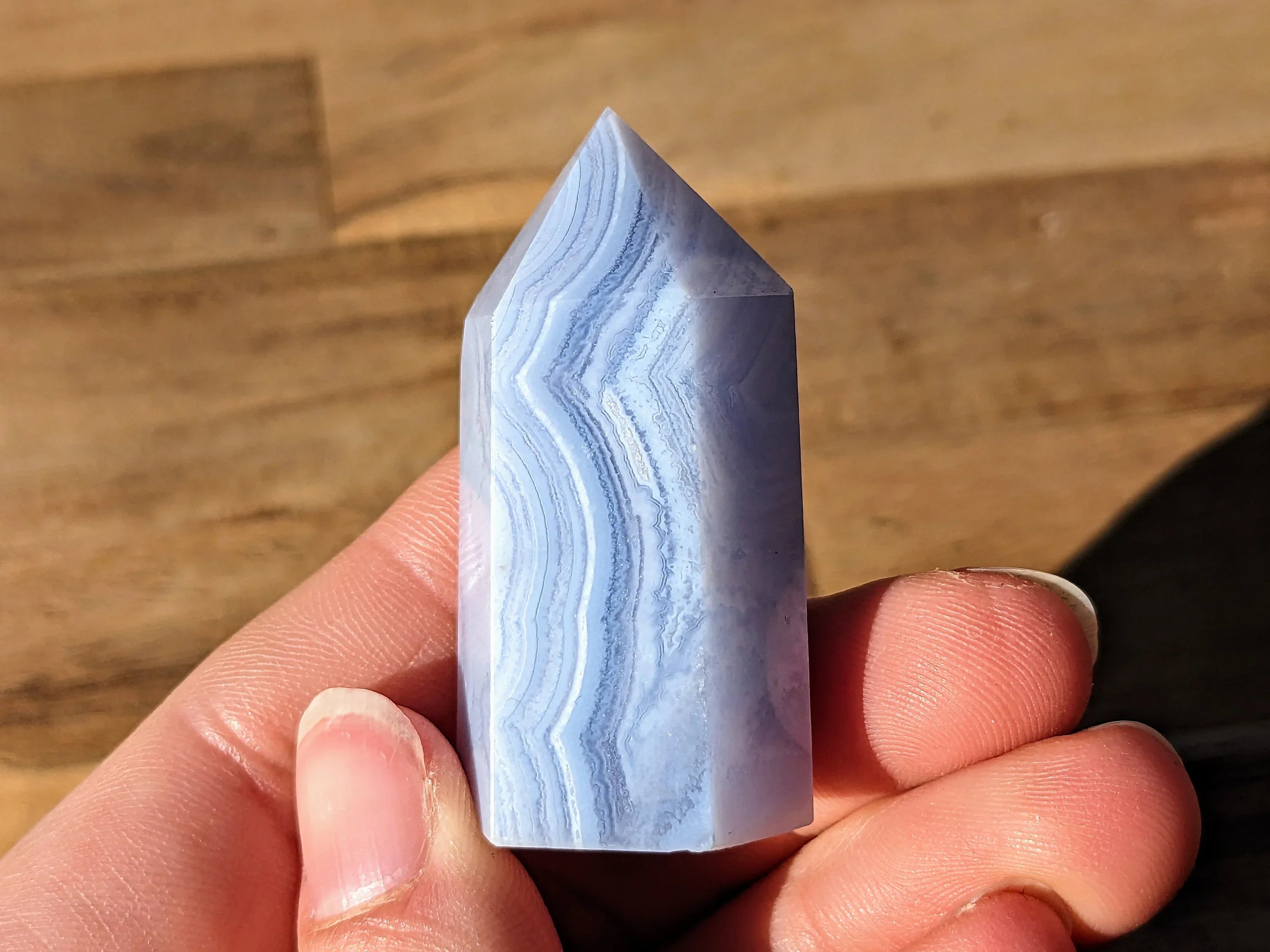 Blue Lace Agate Tower - OOAK | | Wiccan Center