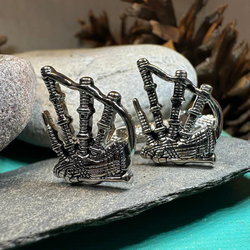 Highlander Bagpipes Cufflinks for Men | Cuff Links | Wiccan Center