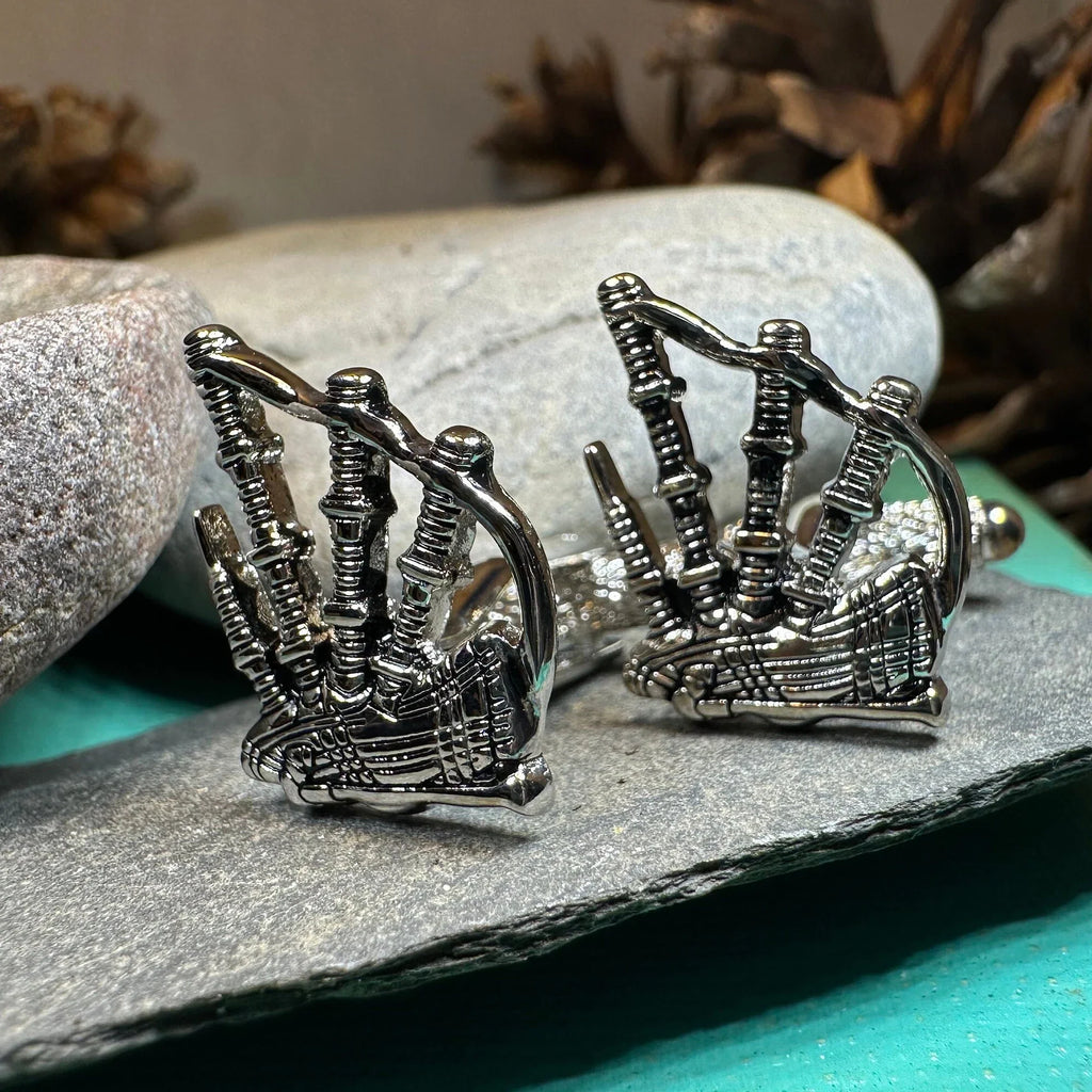Highlander Bagpipes Cufflinks for Men | Cuff Links | Wiccan Center