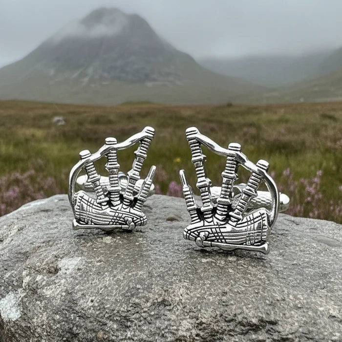 Highlander Bagpipes Cufflinks for Men | Cuff Links | Wiccan Center
