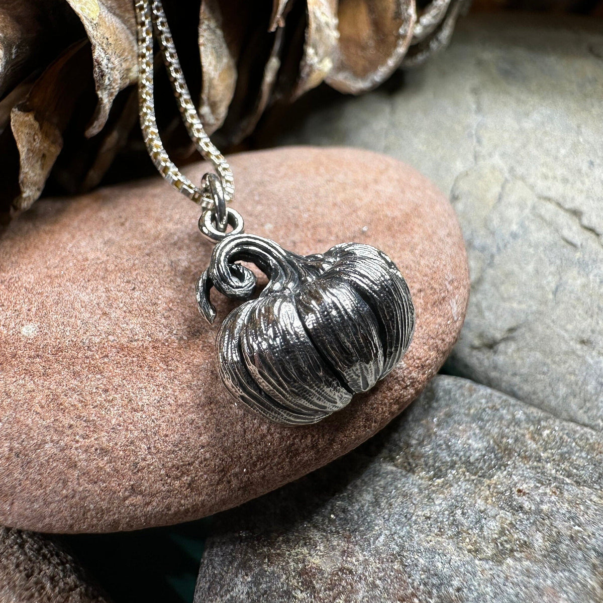 Realistic Autumn Pumpkin Necklace | Pendant | Wiccan Center