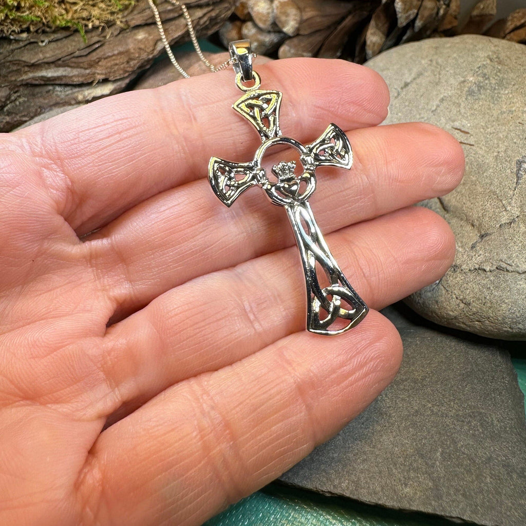 Trinity Knot Claddagh Cross Necklace | Pendant | Wiccan Center