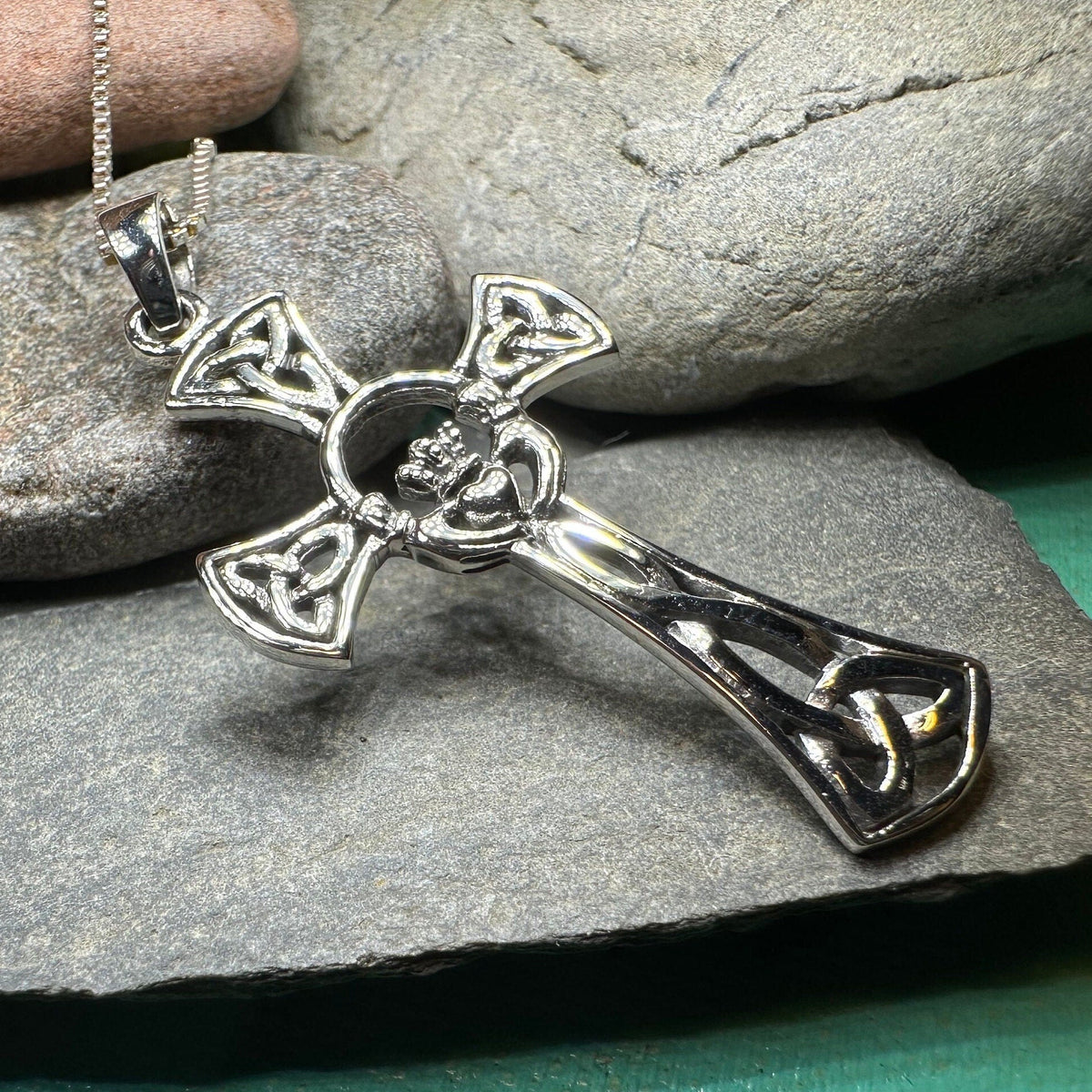 Trinity Knot Claddagh Cross Necklace | Pendant | Wiccan Center