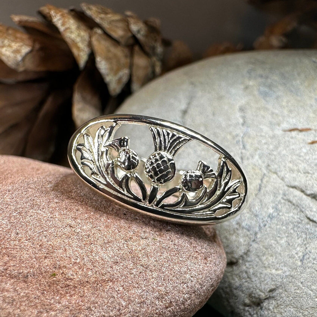 Clarion Scottish Thistle Ring in Sterling Silver | Ring | Wiccan Center