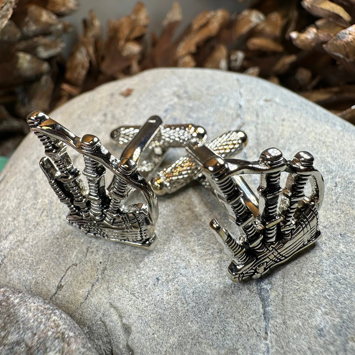 Highlander Bagpipes Cufflinks for Men | Cuff Links | Wiccan Center