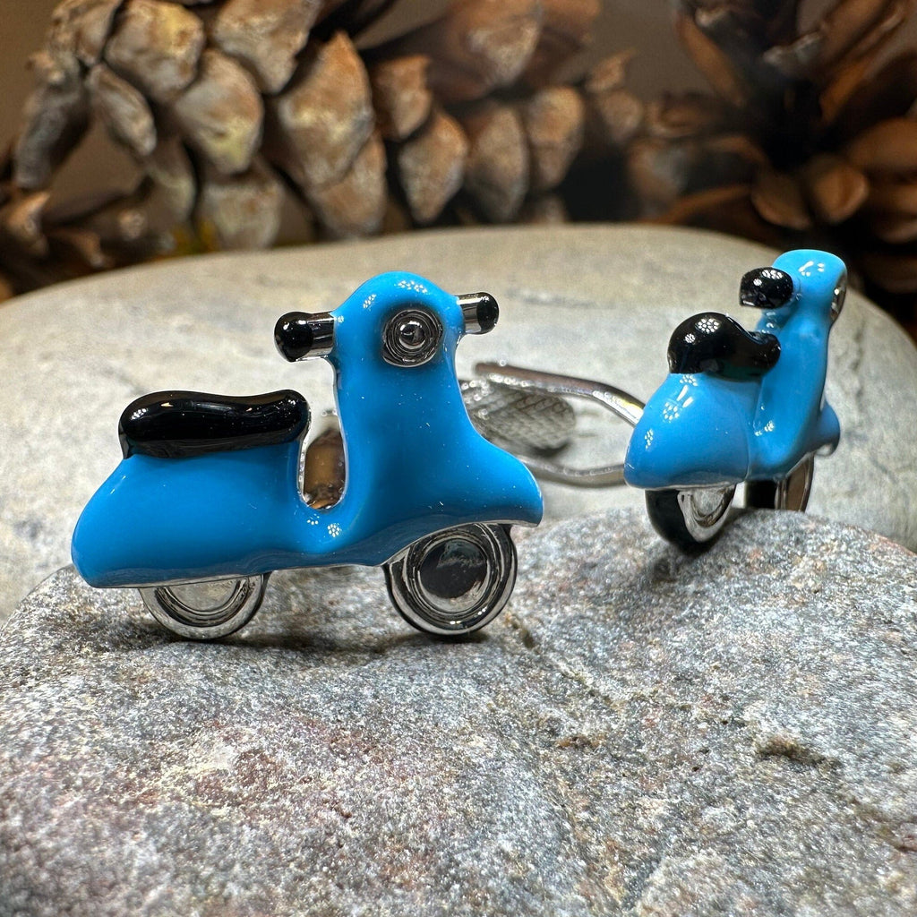 Blue Vespa Cufflinks for Men | Cuff Links | Wiccan Center