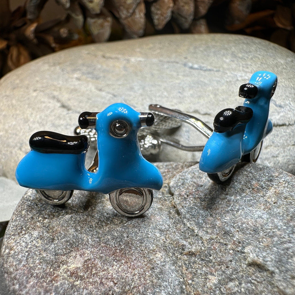 Blue Vespa Cufflinks for Men | Cuff Links | Wiccan Center