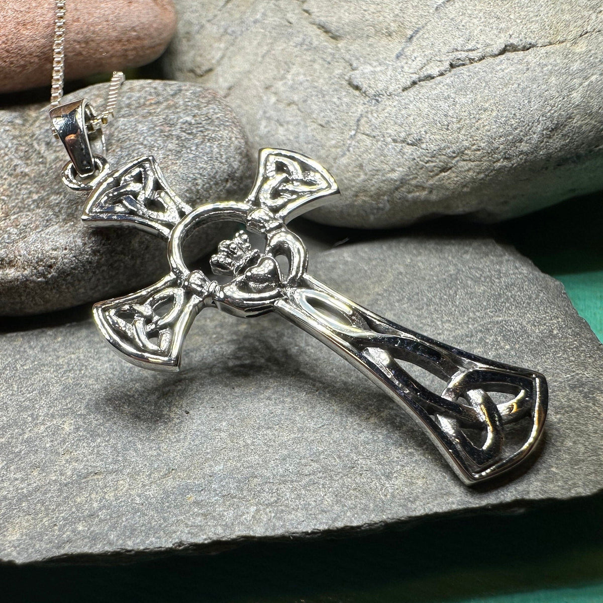 Trinity Knot Claddagh Cross Necklace | Pendant | Wiccan Center