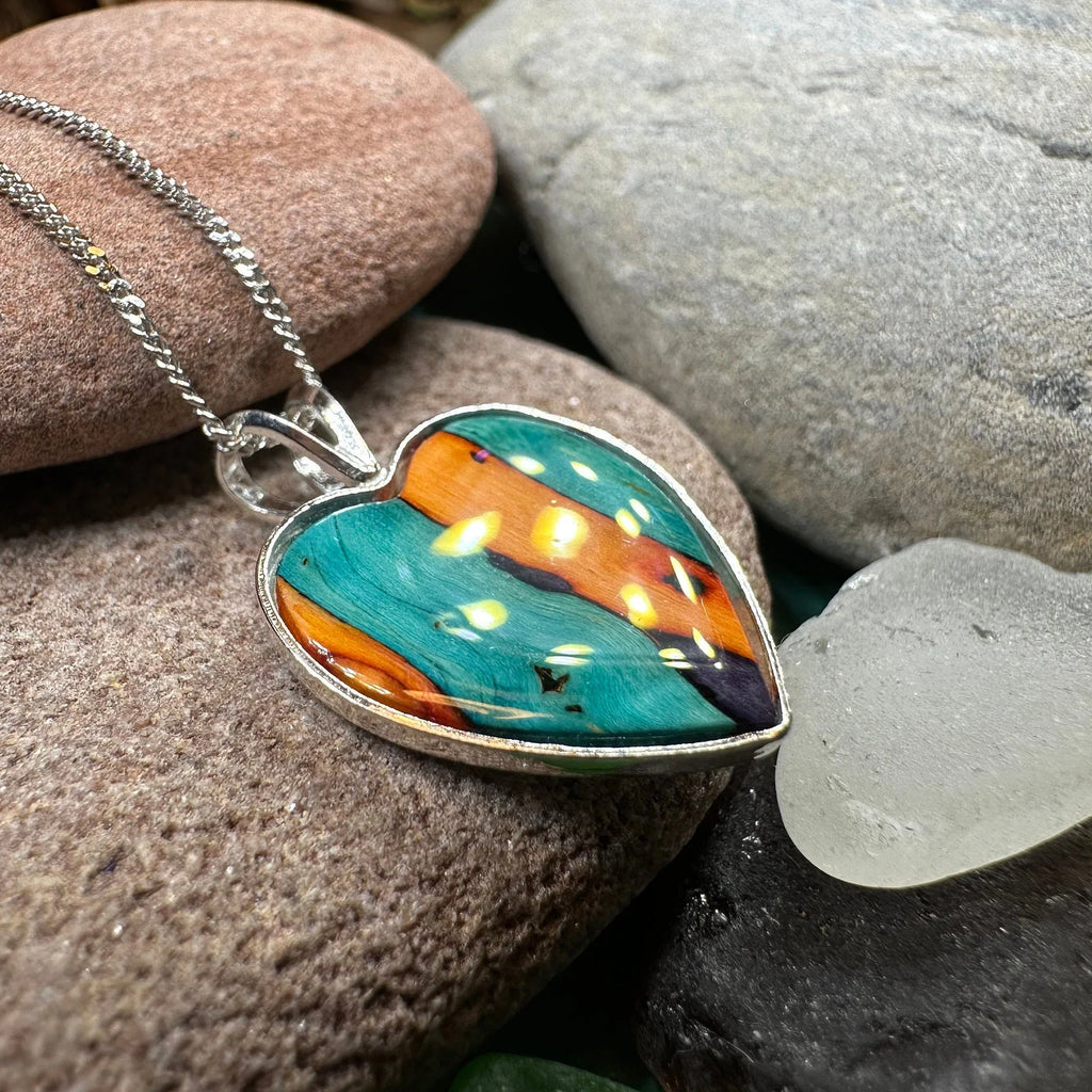 Scottish Heathergems Heart Necklace - Handmade in Scotland | Pendant | Wiccan Center