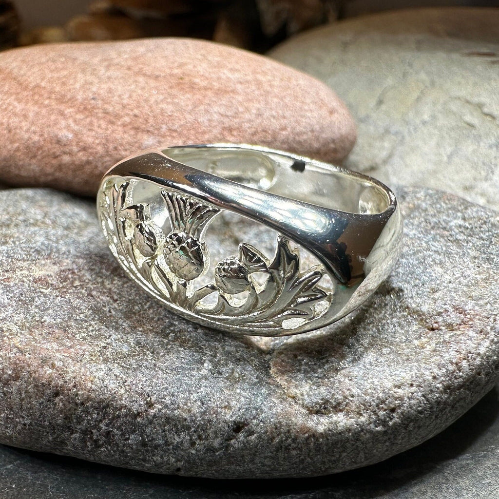 Clarion Scottish Thistle Ring in Sterling Silver | Ring | Wiccan Center