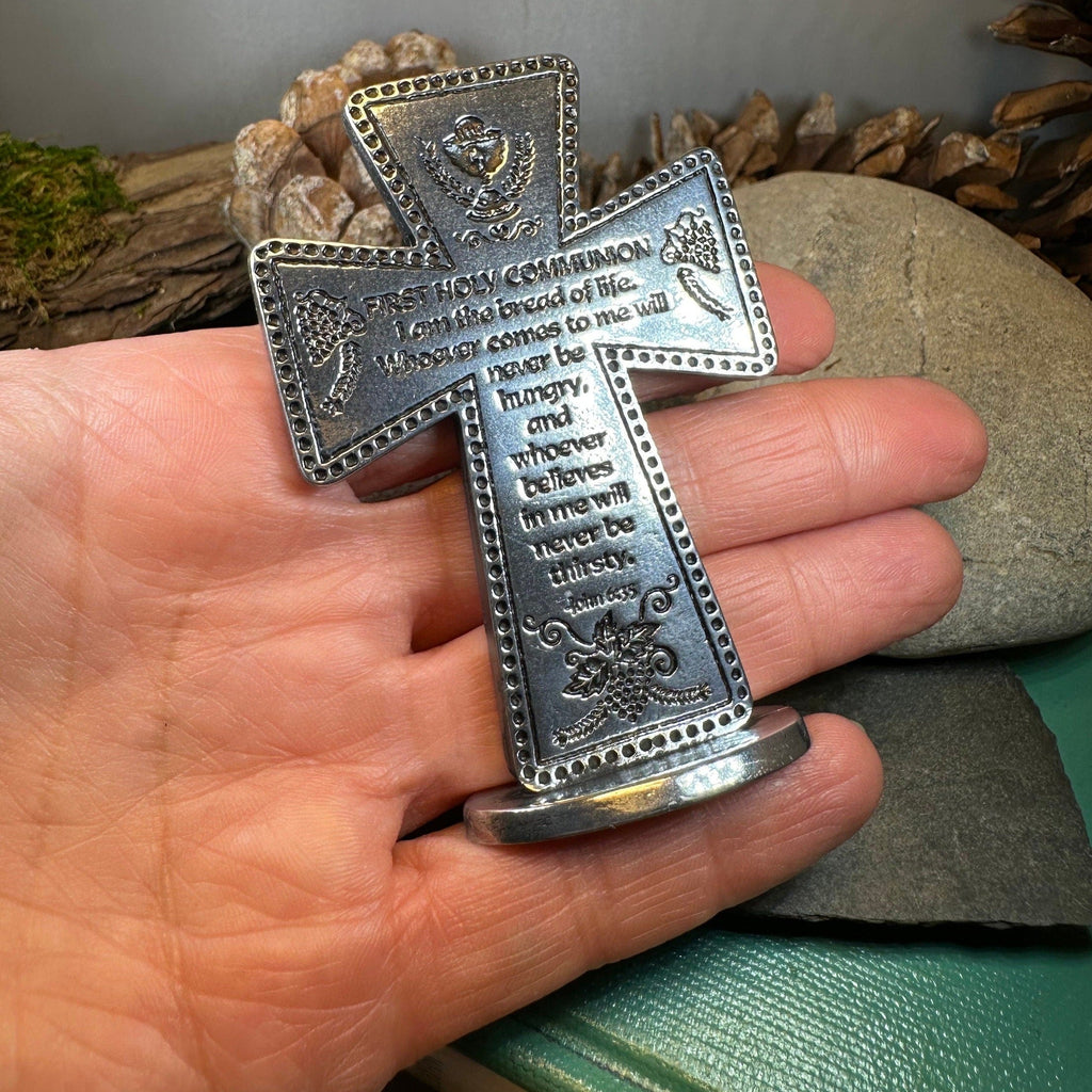 Pewter First Communion Standing Cross | Gifts | Wiccan Center