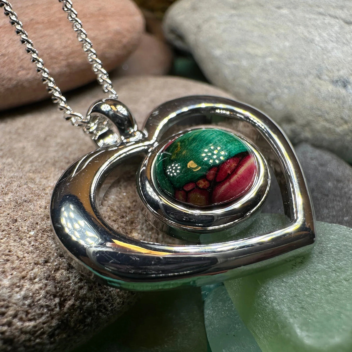 Heathergems Open Heart Necklace - Handmade in Scotland | Pendant | Wiccan Center