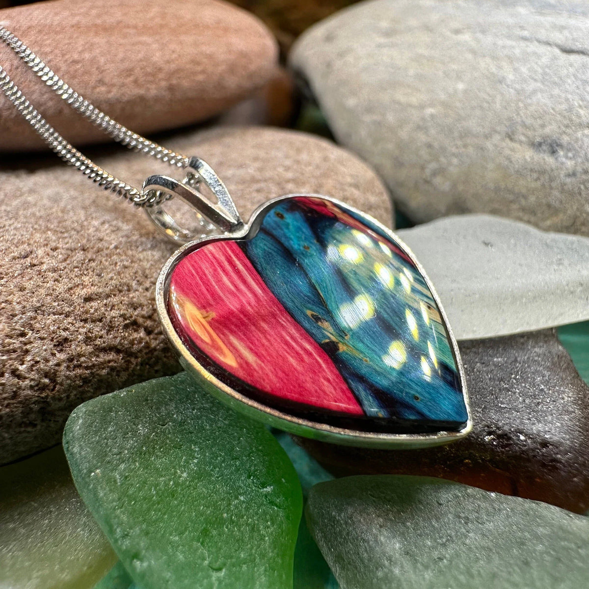 Scottish Heathergems Heart Necklace - Handmade in Scotland | Pendant | Wiccan Center