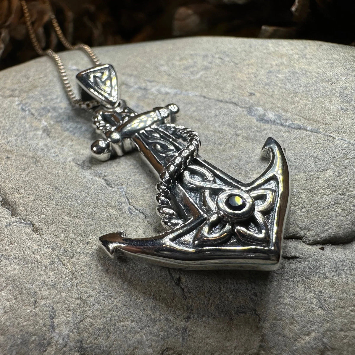 Sapphire Anchor Necklace | Pendant | Wiccan Center