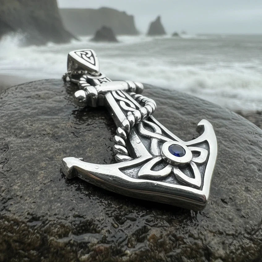 Sapphire Anchor Necklace | Pendant | Wiccan Center