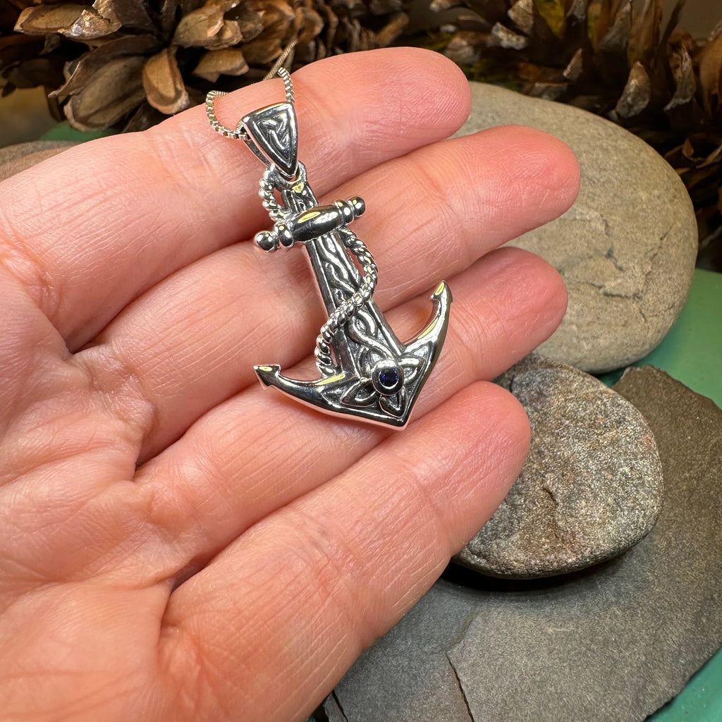 Sapphire Anchor Necklace | Pendant | Wiccan Center