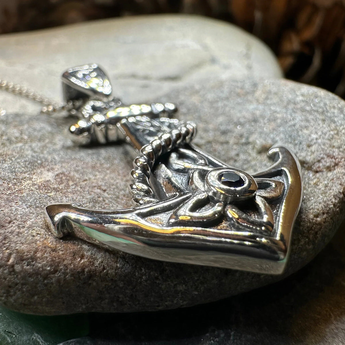 Sapphire Anchor Necklace | Pendant | Wiccan Center