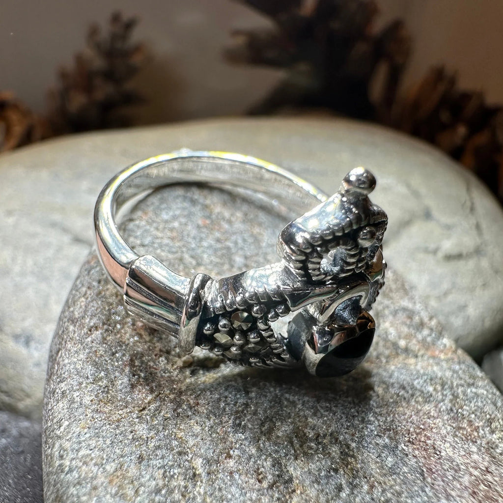 True Bond Onyx Irish Claddagh Ring in Sterling Silver | Ring | Wiccan Center