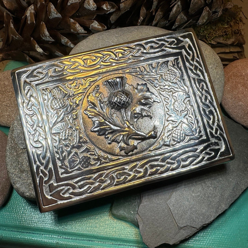 Scottish Thistle Kilt Belt Buckle - Handmade in Scotland | Belt Buckle | Wiccan Center