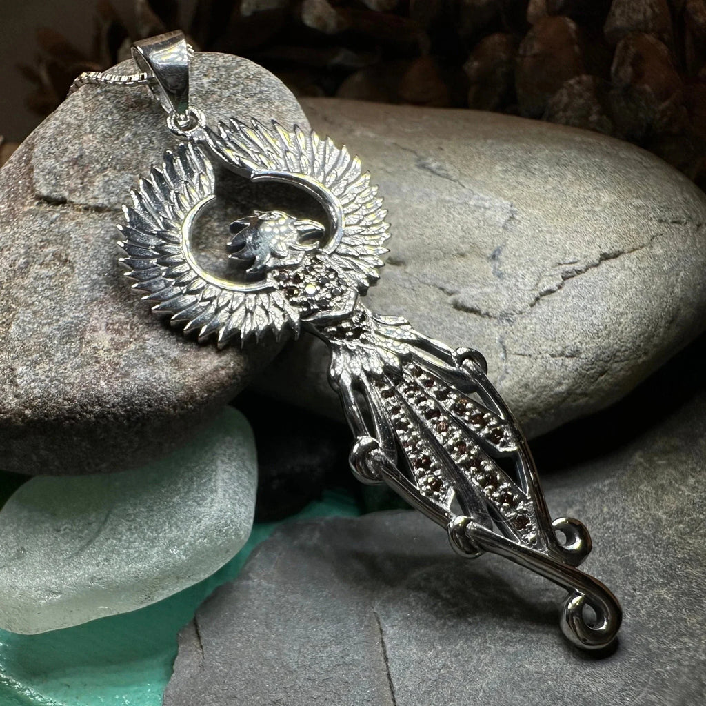 Leigheas Phoenix Necklace in Sterling Silver | Pendant | Wiccan Center