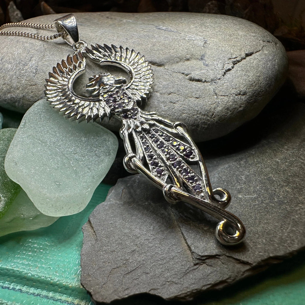 Leigheas Phoenix Necklace in Sterling Silver | Pendant | Wiccan Center
