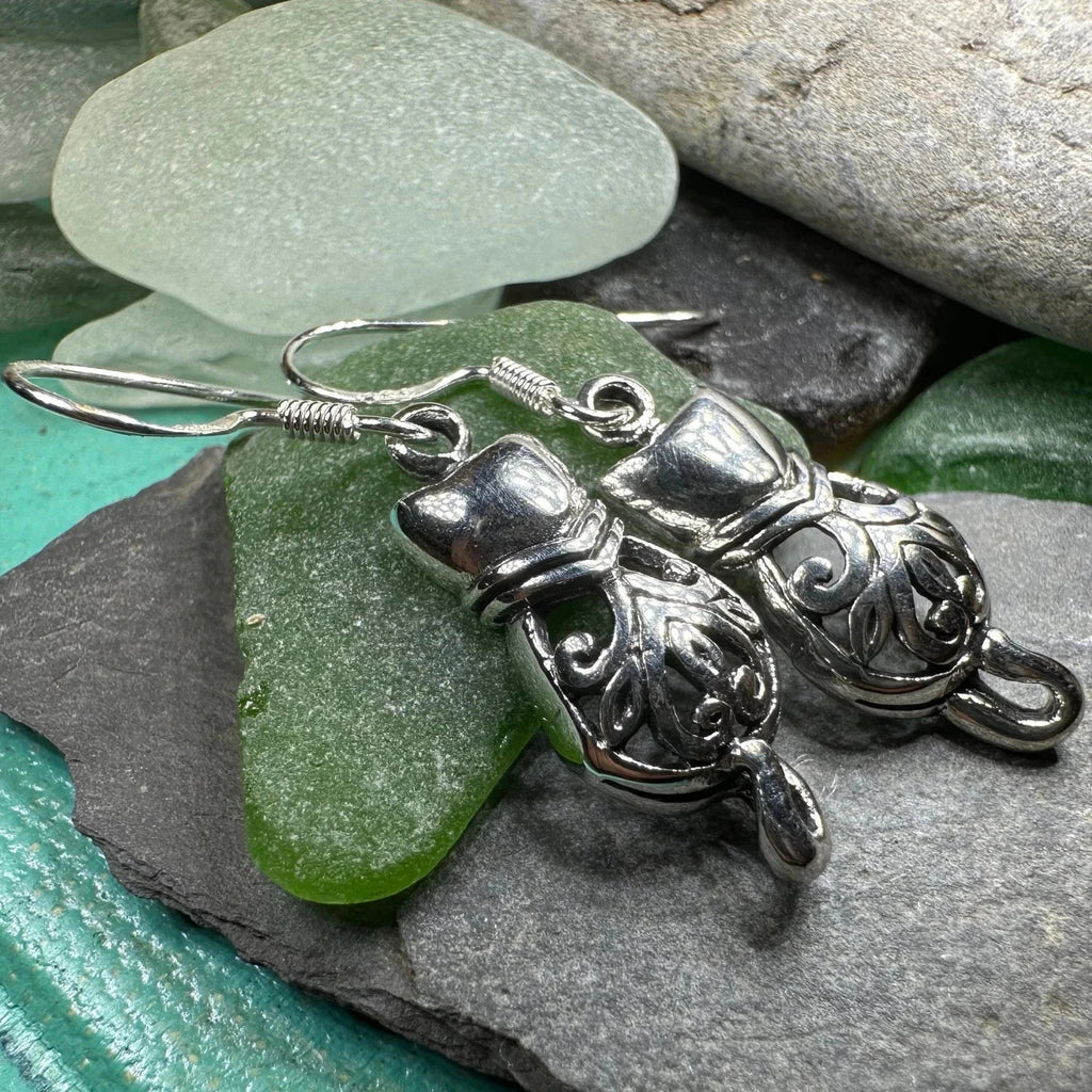 Celtic Cat Earrings | Dangle Earrings | Wiccan Center