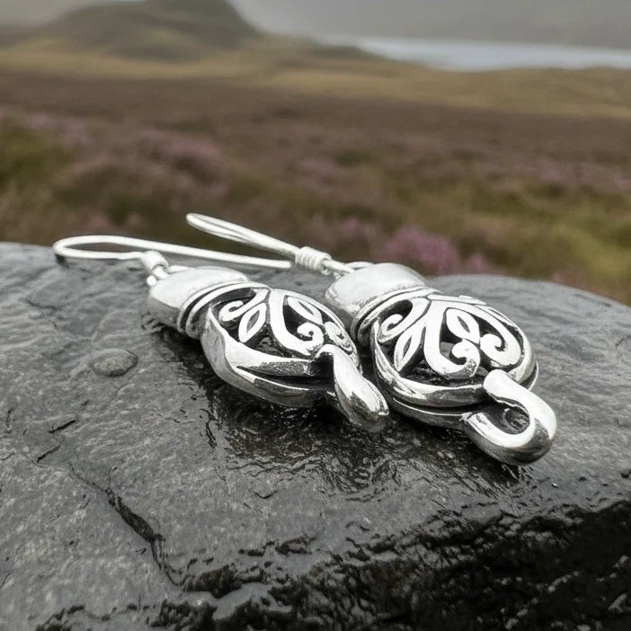 Celtic Cat Earrings | Dangle Earrings | Wiccan Center