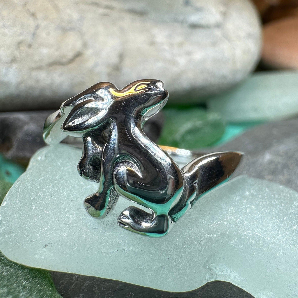 Moonlight Dancer Rabbit Ring in Sterling Silver | Ring | Wiccan Center