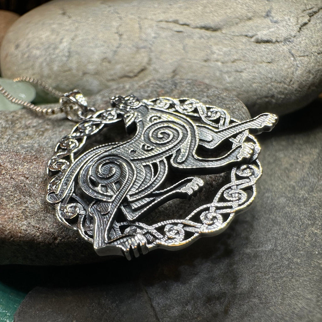 Pictish Celtic Dog Necklace in Sterling Silver | Pendant | Wiccan Center