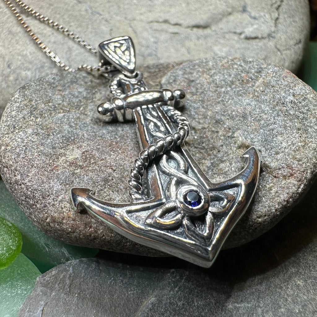 Sapphire Anchor Necklace | Pendant | Wiccan Center