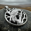 Orna Realistic Raven Necklace in Sterling Silver | Pendant | Wiccan Center