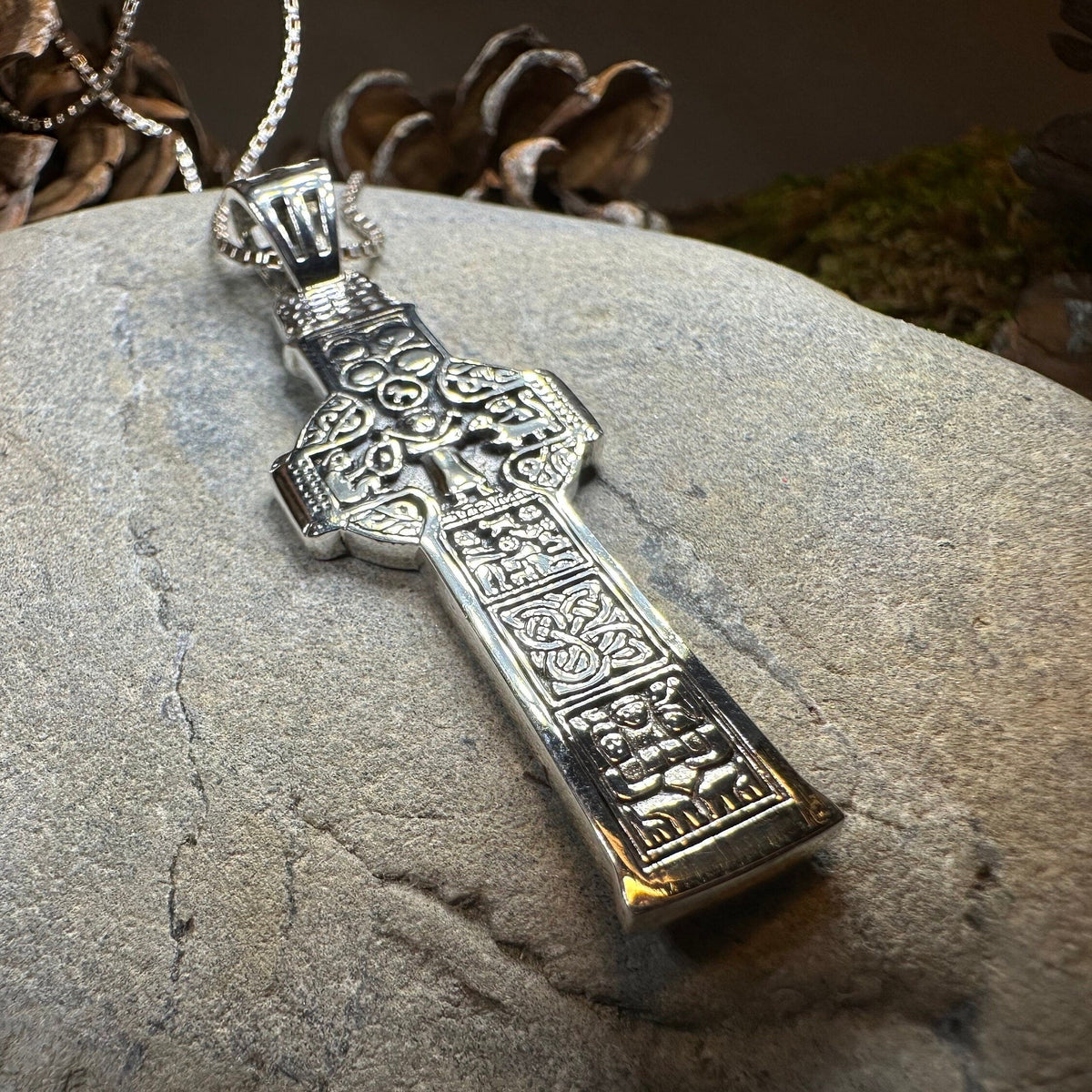 Irish Durrow Celtic Cross Necklace in Sterling Silver | Pendant | Wiccan Center
