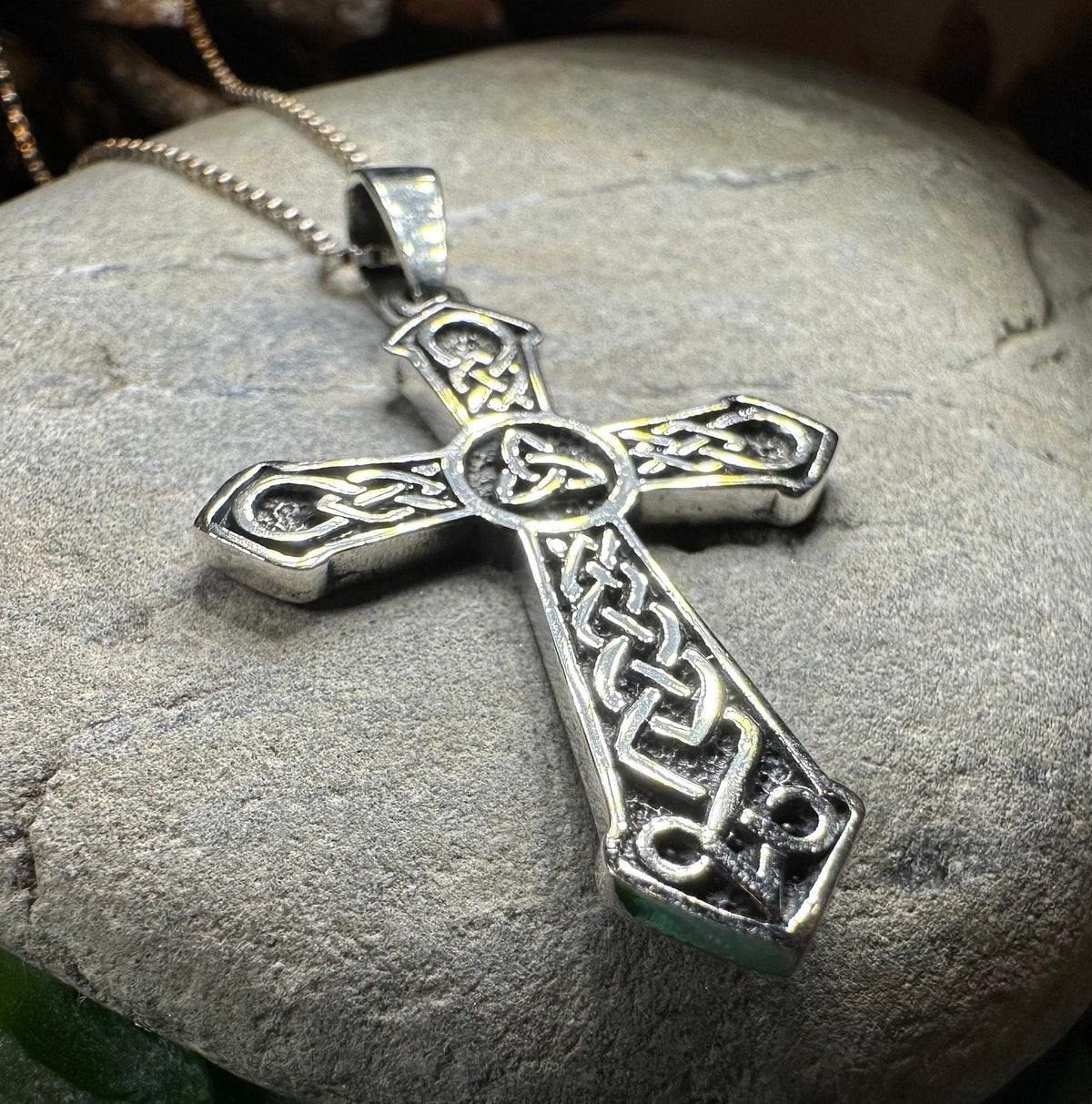 Holy Spirit Celtic Cross Necklace in Sterling Silver | Pendant | Wiccan Center
