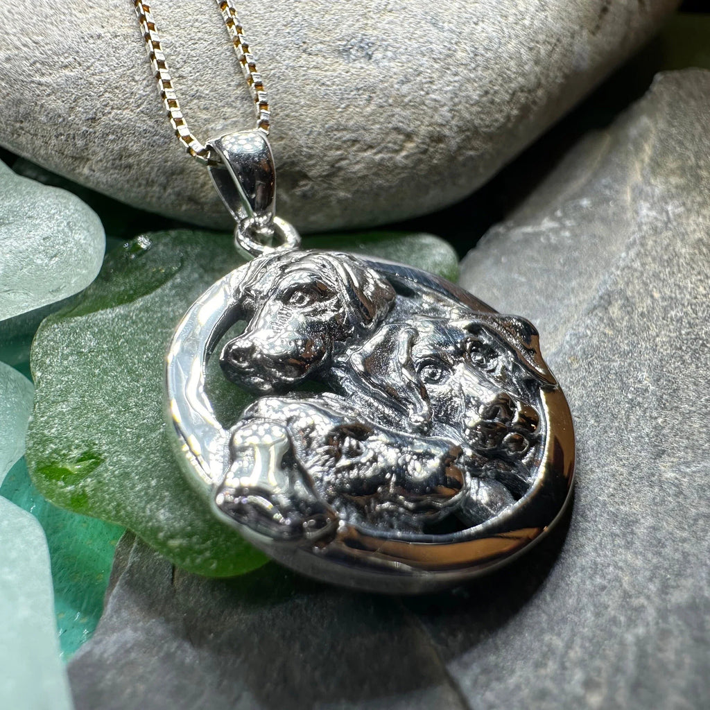 Lab Love Labrador Retriever Dog Necklace in Sterling Silver | Pendant | Wiccan Center