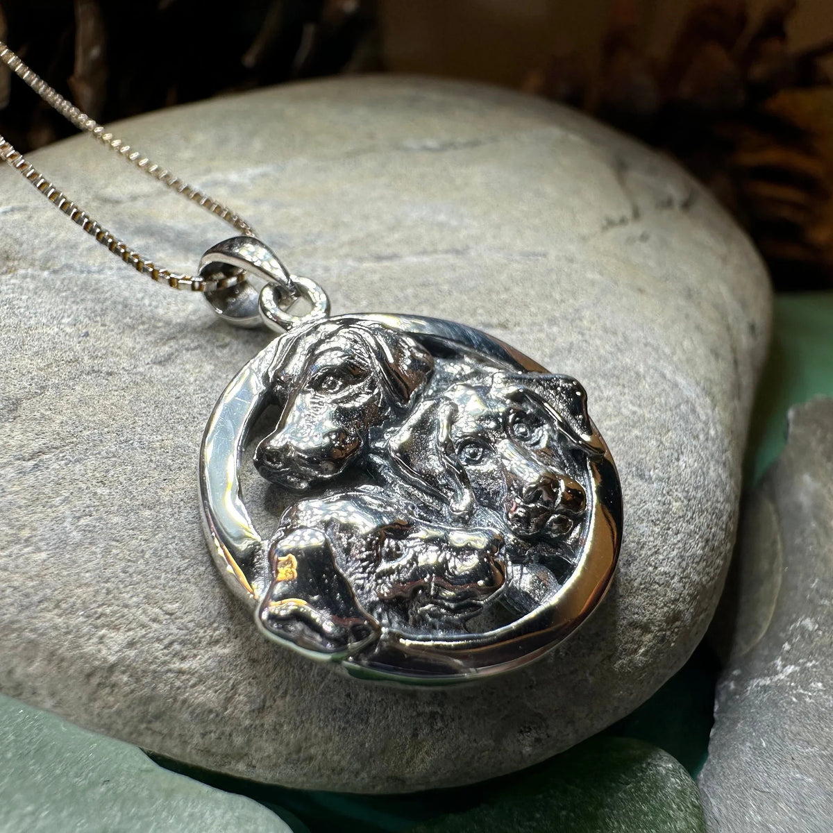 Lab Love Labrador Retriever Dog Necklace in Sterling Silver | Pendant | Wiccan Center