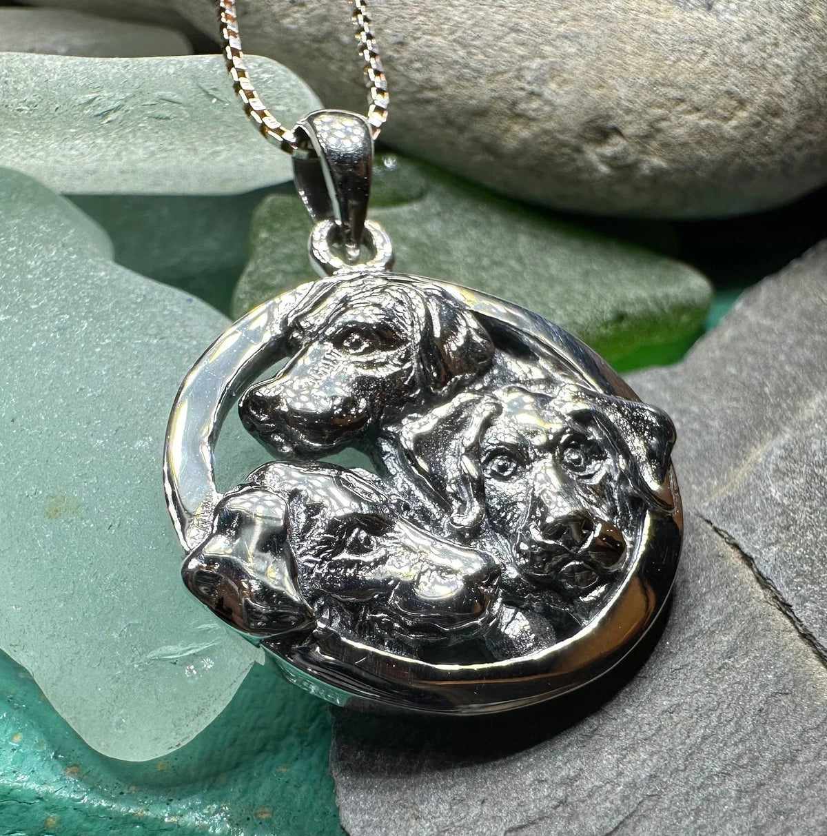 Lab Love Labrador Retriever Dog Necklace in Sterling Silver | Pendant | Wiccan Center