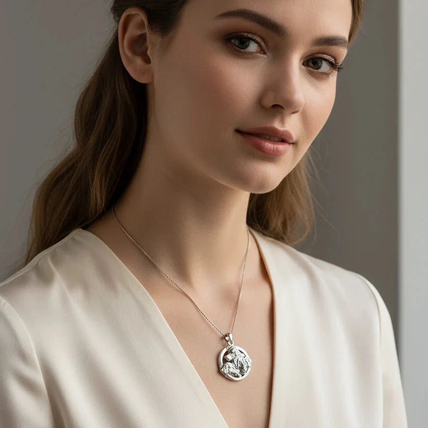 Lab Love Labrador Retriever Dog Necklace in Sterling Silver | Pendant | Wiccan Center