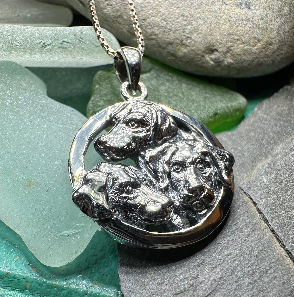 Lab Love Labrador Retriever Dog Necklace in Sterling Silver | Pendant | Wiccan Center